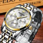 Nibosi 2301 High Quality Stainless Steel Chronograph Men's Watch – Dial Color: White Gold, Strap Color: White – Thumbnail 3