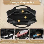 RAINSMORE 15.6 Inch Men PU Vegan Leather Waterproof Office Work Bag – Color: Black – Thumbnail 3