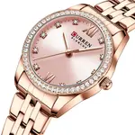CURREN 9086 Quartz Movement Stainless Steel Women Watch – Dial Color: Pink, Strap Color:  Brown  – Thumbnail 2