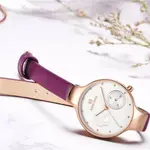 NAVIFORCE NF5001 PU Leather Sub-Dial Chronograph Watch For Women – Dial Color: White, Strap Color: Pink – Thumbnail 3