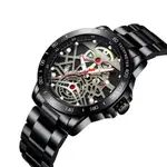 Nibosi 2388 Classic Stainless Steel Multifunctional Analog Fashion Men's Watch – Dial Color: Black, Strap Color: Black – Thumbnail 2