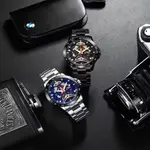 Nibosi 2388 Classic Stainless Steel Multifunctional Analog Fashion Men's Watch – Dial Color: Black, Strap Color: Black – Thumbnail 3