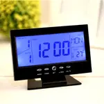 Digital table clock Voice Control LED Snooze Alarm Clock – Color: Black – Thumbnail 3