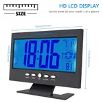 Digital table clock Voice Control LED Snooze Alarm Clock – Color: Black – Thumbnail 4