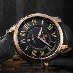 Naviforce NF9126 Luxury Genuine Leather Strap Casual Fashion Men's Watch – Dial Color: Gold, Strap Color: Black – Thumbnail 2