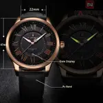 Naviforce NF9126 Luxury Genuine Leather Strap Casual Fashion Men's Watch – Dial Color: Gold, Strap Color: Black – Thumbnail 4