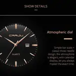 CRRJU 2213 Ultrathin Stainless Steel Multifunctional Analog Quartz Men's Watch – Dial Color: Rose Gold, Strap Color: Black – Thumbnail 4