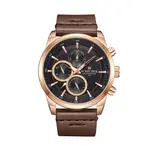 Naviforce NF9148 Custom Luxury Leather Strap Quartz Casual Men's Watch – Dial Color: Rose Gold, Strap Color:  Brown  – Thumbnail 1