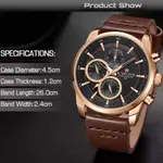 Naviforce NF9148 Custom Luxury Leather Strap Quartz Casual Men's Watch – Dial Color: Rose Gold, Strap Color:  Brown  – Thumbnail 7