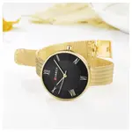 CURREN 9020 Mesh Stainless Steel Analog Watch For Women – Dial Color: Black, Strap Color: Gold  – Thumbnail 2