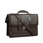 Mens Messenger Bag 15.6 Inch Waterproof Leather Office Work Bag – Color: Brown – Thumbnail 2