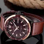 Naviforce NF9056 Comfortable Genuine Leather Strap Quartz Men' Fashion Watch  – Dial Color: Gold, Strap Color:  Brown  – Thumbnail 4