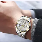 Nibosi 2516 High Quality Stainless Steel Luminous Men's Watch – Dial Color: White, Strap Color: Silver – Thumbnail 5