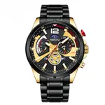 NIBOSI 2397 Luxury Stainless Steel Analog Men's Watch – Dial Color: Black Gold, Strap Color: Black – Thumbnail 1