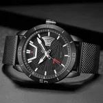 NAVIFORCE NF9155A Stainless Steel Date Function Luxury Men's Watch – Dial Color: Black, Strap Color: Black – Thumbnail 4