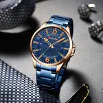 Curren 8389 High Quality Stainless Steel Quartz Analog Fashion Men's Watch – Dial Color: Blue, Strap Color: Blue – Thumbnail 4