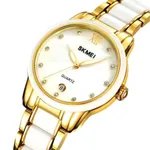 Skmei 2175 Elegant Rhinestone Dial Stainless Steel Women's Watch – Dial Color: Silver, Strap Color: Gold – Thumbnail 2