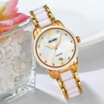 Skmei 2175 Elegant Rhinestone Dial Stainless Steel Women's Watch – Dial Color: Silver, Strap Color: Gold – Thumbnail 3