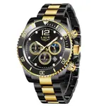 LIGE 8924 Analog Moon Phase High Quality Stainless Steel Men's Watch – Dial Color: Black, Strap Color: Black – Thumbnail 1