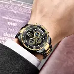 LIGE 8924 Analog Moon Phase High Quality Stainless Steel Men's Watch – Dial Color: Black, Strap Color: Black – Thumbnail 2