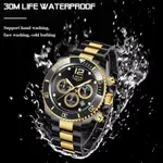 LIGE 8924 Analog Moon Phase High Quality Stainless Steel Men's Watch – Dial Color: Black, Strap Color: Black – Thumbnail 3