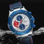 Naviforce NF8028 Luxury Genuine Leather Straps Chronograph Sports Men's Watch – Dial Color: White, Strap Color: Blue – Thumbnail 4