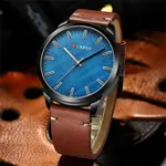 Curren 8386 Genuine Leather Strap Quartz Analog Fashion Men’s Watch – Dial Color: Blue, Strap Color: Rose – Thumbnail 4