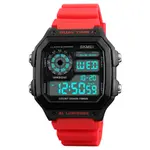 SKMEI 1299 Digital Multifunctional Silicone Strap Sporty Men's Watch – Dial Color: Black, Strap Color: Red – Thumbnail 2