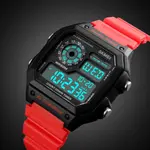 SKMEI 1299 Digital Multifunctional Silicone Strap Sporty Men's Watch – Dial Color: Black, Strap Color: Red – Thumbnail 4