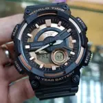 Casio AEQ-110W-1A2V Youth Telememo World Time Analog-Digital Sports Watch  – Dial Color: Bronze, Strap Color: Black – Thumbnail 3
