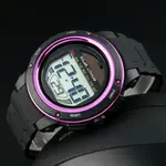 SKMEI 1096 Solar Powered Digital Sporty PU Leather Men's Watch – Dial Color: Black, Strap Color: Pink – Thumbnail 2