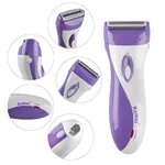 Kemei KM-3018 Rechargeable Stainless Steel Blade Lady Epilator – Color: Purple – Thumbnail 3