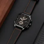 SKMEI 1963 Waterproof Quartz Chronograph Men's Watch – Dial Color: Gold, Strap Color: Black – Thumbnail 3