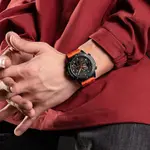Naviforce NF9221 Lavish Silicon Rubber  Dual Time Quartz  Classic Men's Watch – Dial Color: Black, Strap Color: Orange – Thumbnail 4