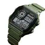 SKMEI 1299 Digital Multifunctional Silicone Strap Sporty Men's Watch – Dial Color: Black, Strap Color: Green  – Thumbnail 3