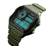 SKMEI 1299 Digital Multifunctional Silicone Strap Sporty Men's Watch – Dial Color: Black, Strap Color: Green  – Thumbnail 4