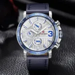 NAVIFORCE 9137 Sports Leather Wrist Strap Analog Quartz Men’s Watch – Dial Color: Silver, Strap Color: Blue – Thumbnail 3