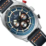 Naviforce 8057 High Quality Genuine Leather Straps Chronograph Men's Watch – Dial Color: Blue, Strap Color: Blue – Thumbnail 2
