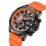 NAVIFORCE NF8036  Luxury Military Sports Quartz Analog Men's Watch  – Dial Color: Black, Strap Color: Orange – Thumbnail 3