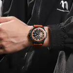NAVIFORCE NF8036  Luxury Military Sports Quartz Analog Men's Watch  – Dial Color: Black, Strap Color: Orange – Thumbnail 4