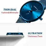 CRRJU 2150 Luxury Stainless Steel Slim Mesh Band Casual Men’s Watch – Dial Color: Blue, Strap Color: Blue – Thumbnail 2