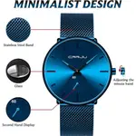 CRRJU 2150 Luxury Stainless Steel Slim Mesh Band Casual Men’s Watch – Dial Color: Blue, Strap Color: Blue – Thumbnail 3