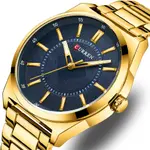 Curren 8407 High Quality Stainless Steel Waterproof Men's Watch – Dial Color: Blue Gold, Strap Color: Gold – Thumbnail 3