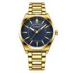 Curren 8407 High Quality Stainless Steel Waterproof Men's Watch – Dial Color: Blue Gold, Strap Color: Gold – Thumbnail 1