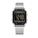 Naviforce NF5046 Stainless Steel Calorie Mileage Digital Sporty Women's Watch – Dial Color: Black, Strap Color: Silver – Thumbnail 1