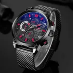 NAVIFORCE NF9068 Comfortable Mesh Stainless Steel Fashion Men's Watch – Dial Color: Red, Strap Color: Black – Thumbnail 2
