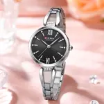 CURREN 9092 Stainless Steel Luxury Quartz Wristwatch for Women – Dial Color: Black, Strap Color: Silver – Thumbnail 2