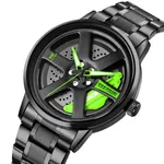 SKMEI 1787 Wheels Rolling Creative Men's Watch – Dial Color: Green, Strap Color: Black – Thumbnail 2