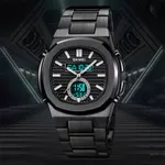 Skmei 2279 Dual Time Stainless Steel Digital Men's Watch – Dial Color: Black, Strap Color: Black – Thumbnail 3