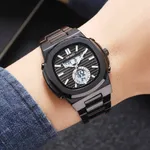 Skmei 2279 Dual Time Stainless Steel Digital Men's Watch – Dial Color: Black, Strap Color: Black – Thumbnail 5